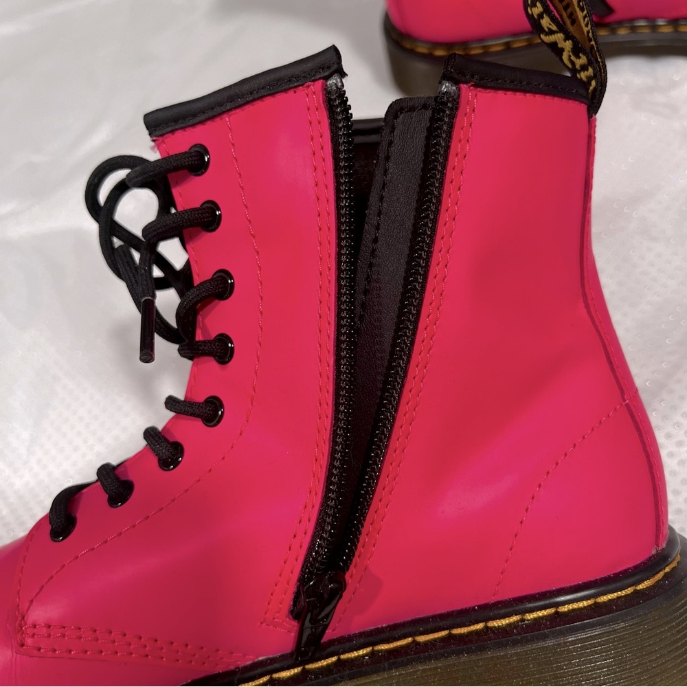 Dr. Martens 1460 J Sz 4 US Clash Pink Smooth Leather Boots - Picture 9 of 14